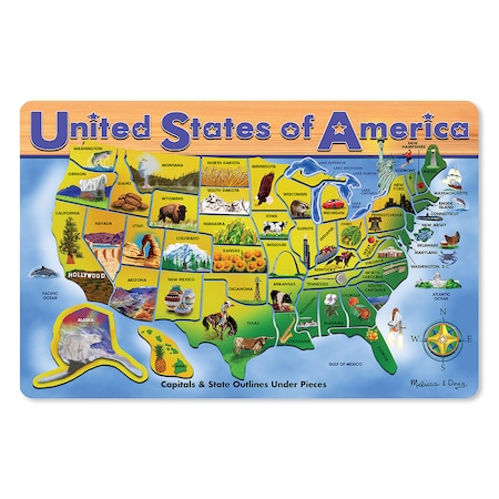 Melissa & Doug U.S.A. Map Puzzle, 12in x 16in, 45 Pieces 3797